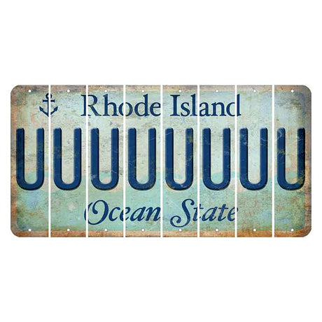 Rhode Island Ocean Cut License Plate Strips (Set of 8) U