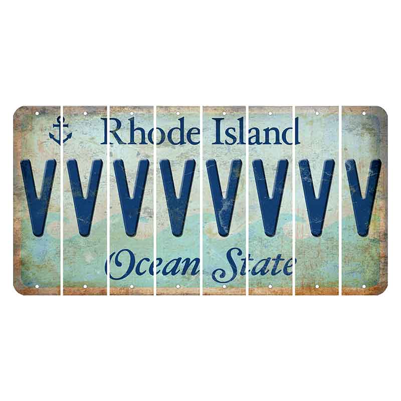 Rhode Island Ocean Cut License Plate Strips (Set of 8) V