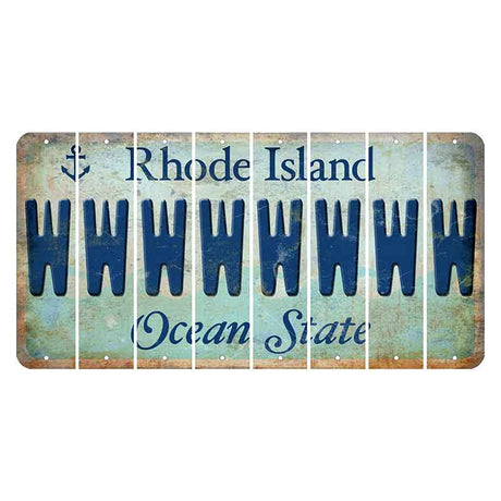 Rhode Island Ocean Cut License Plate Strips (Set of 8) W