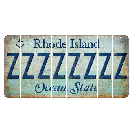 Rhode Island Ocean Cut License Plate Strips (Set of 8) Z