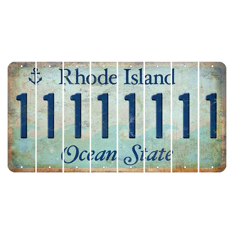 Rhode Island Ocean Cut License Plate Strips (Set of 8) 1