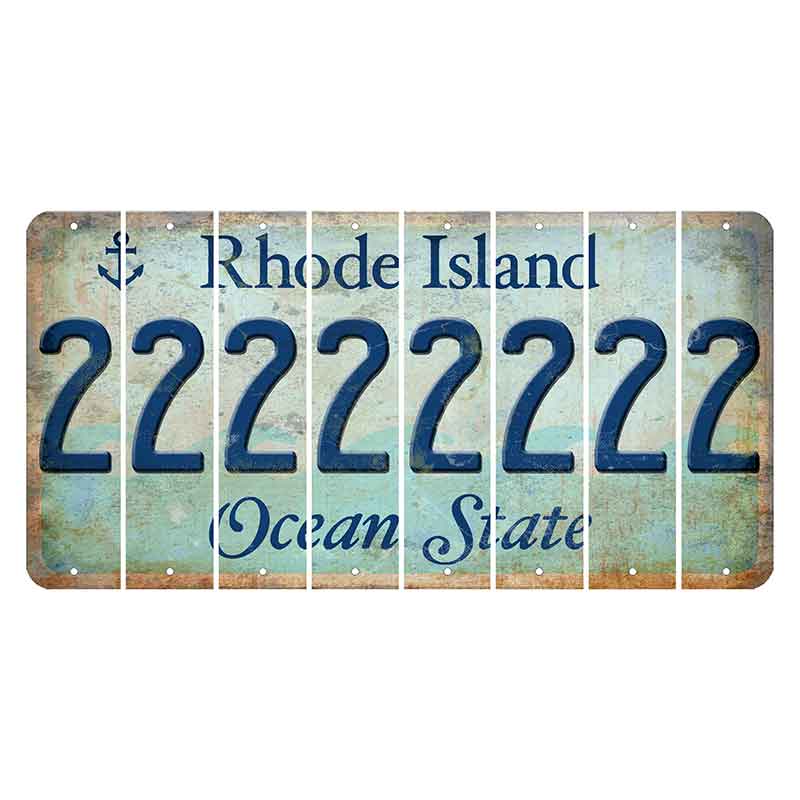 Rhode Island Ocean Cut License Plate Strips (Set of 8) 2