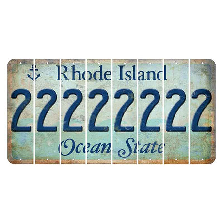 Rhode Island Ocean Cut License Plate Strips (Set of 8) 2