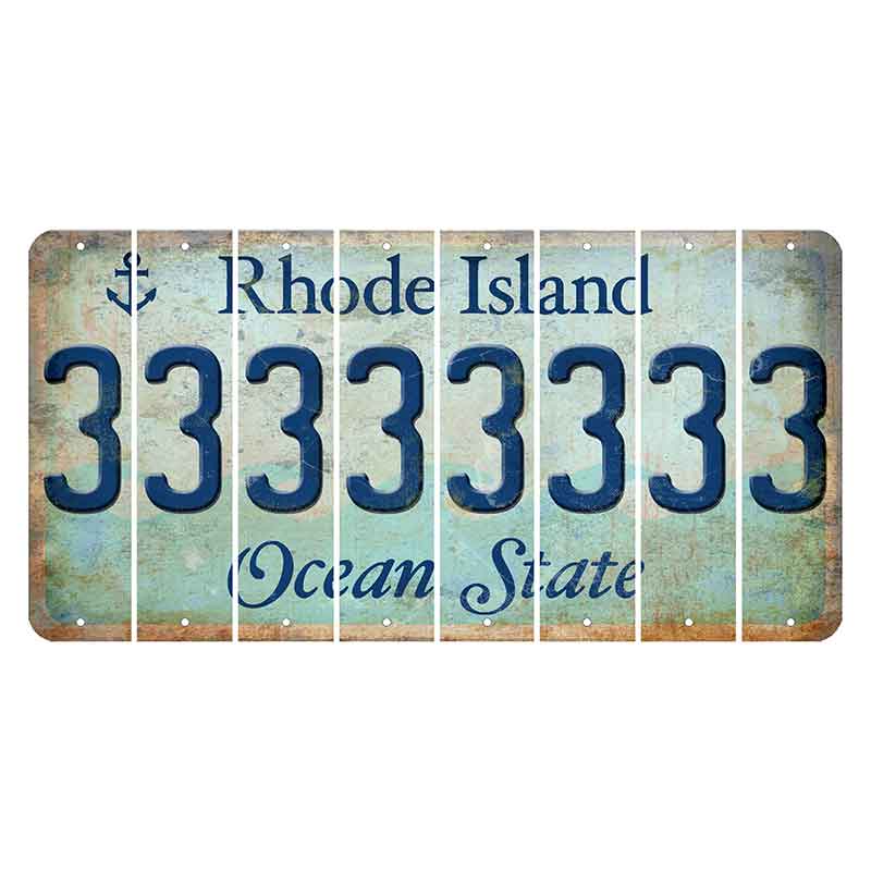 Rhode Island Ocean Cut License Plate Strips (Set of 8) 3