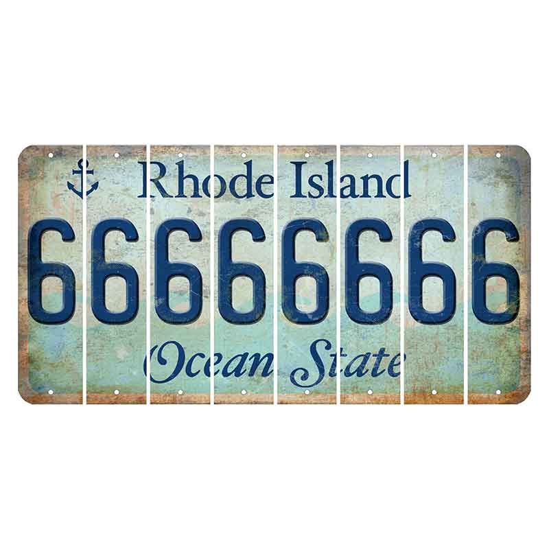 Rhode Island Ocean Cut License Plate Strips (Set of 8) 6