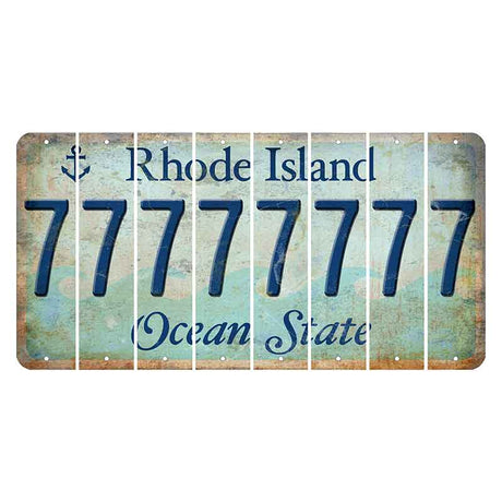 Rhode Island Ocean Cut License Plate Strips (Set of 8) 7