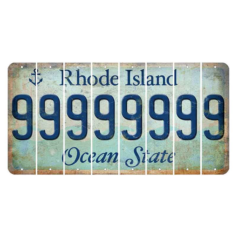 Rhode Island Ocean Cut License Plate Strips (Set of 8) 9