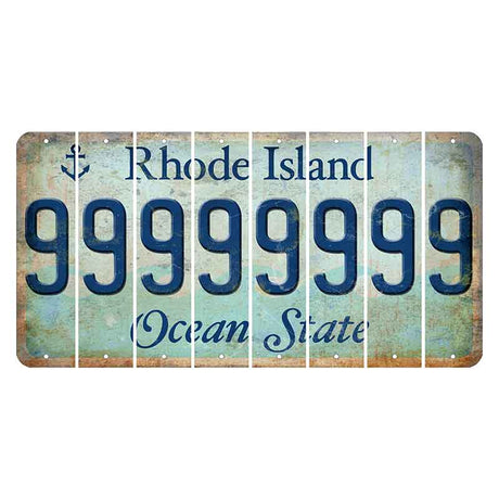 Rhode Island Ocean Cut License Plate Strips (Set of 8) 9