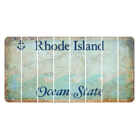 Rhode Island Ocean Cut License Plate Strips (Set of 8) Blank