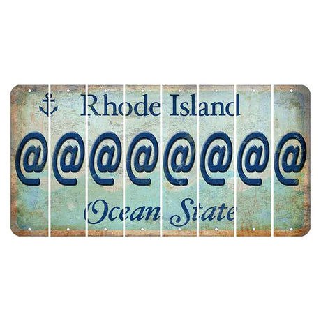 Rhode Island Ocean Cut License Plate Strips (Set of 8) At Sign