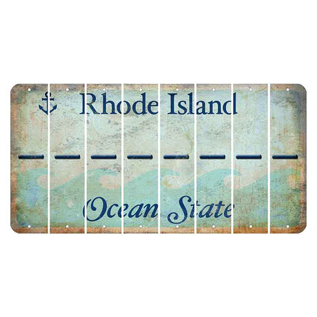 Rhode Island Ocean Cut License Plate Strips (Set of 8) Hyphen