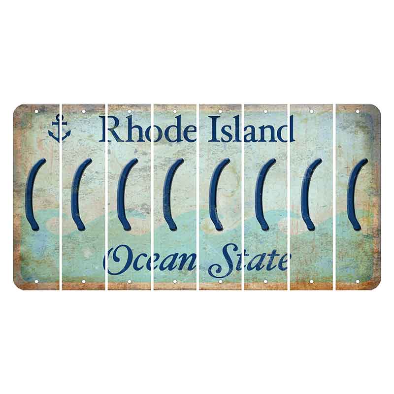 Rhode Island Ocean Cut License Plate Strips (Set of 8) Parenthesis - Left