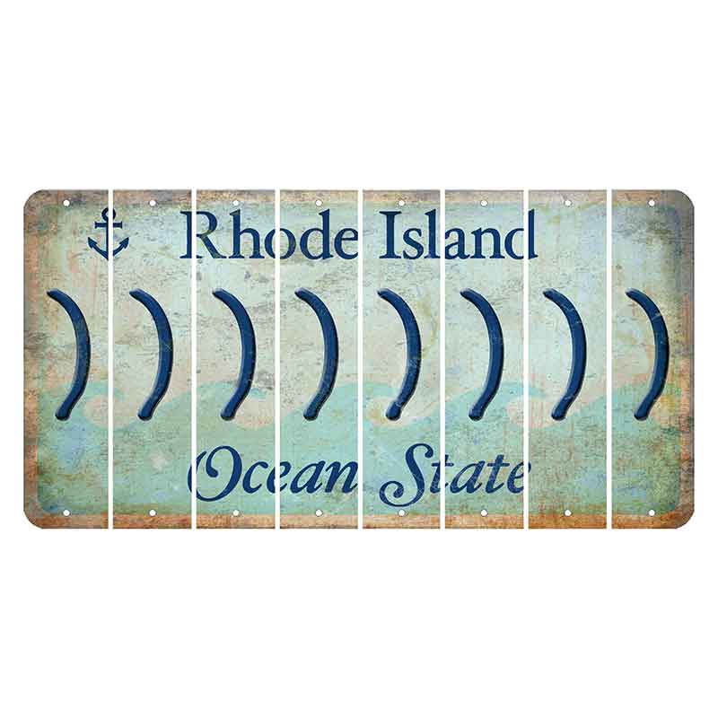 Rhode Island Ocean Cut License Plate Strips (Set of 8) Parenthesis - Right