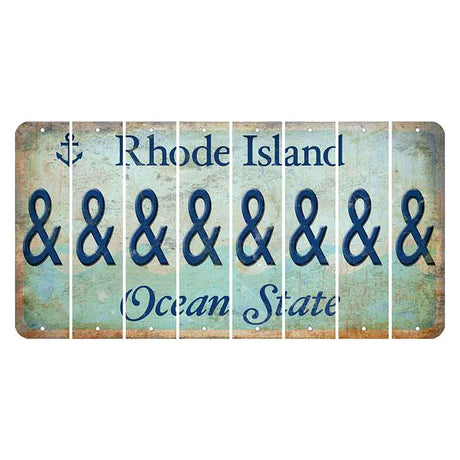 Rhode Island Ocean Cut License Plate Strips (Set of 8) And Sign