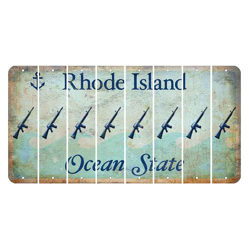 Rhode Island Ocean Cut License Plate Strips (Set of 8) Rifle