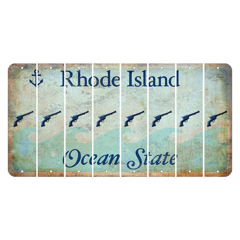 Rhode Island Ocean Cut License Plate Strips (Set of 8) Revolver