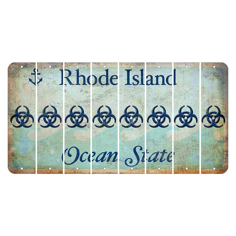 Rhode Island Ocean Cut License Plate Strips (Set of 8) Radioactive