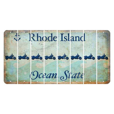 Rhode Island Ocean Cut License Plate Strips (Set of 8) Motorcycle