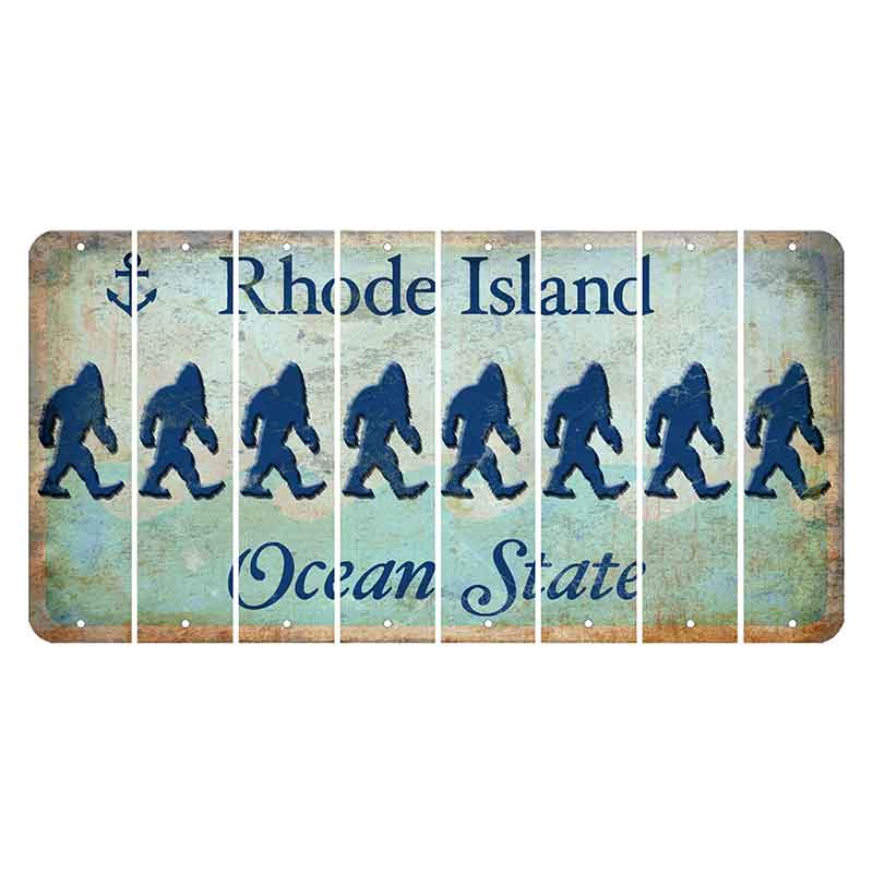 Rhode Island Ocean Cut License Plate Strips (Set of 8) Bigfoot