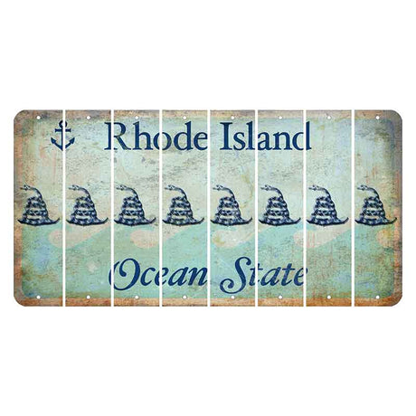 Rhode Island Ocean Cut License Plate Strips (Set of 8) Gadsden