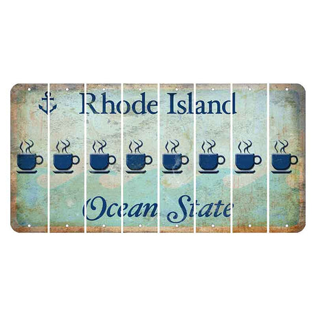 Rhode Island Ocean Cut License Plate Strips (Set of 8) Coffee Mug