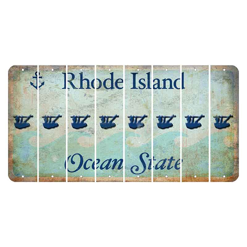 Rhode Island Ocean Cut License Plate Strips (Set of 8) Sloth