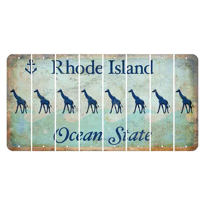 Rhode Island Ocean Cut License Plate Strips (Set of 8) Giraffe