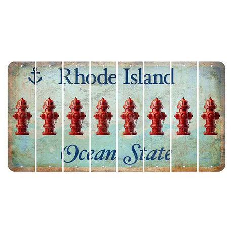 Rhode Island Ocean Cut License Plate Strips (Set of 8) Fire Hydrant