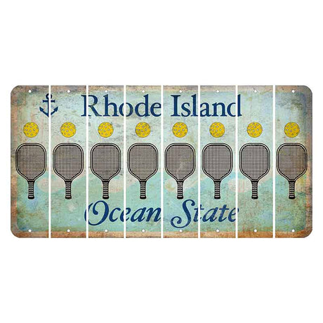 Rhode Island Ocean Cut License Plate Strips (Set of 8) Pickleball