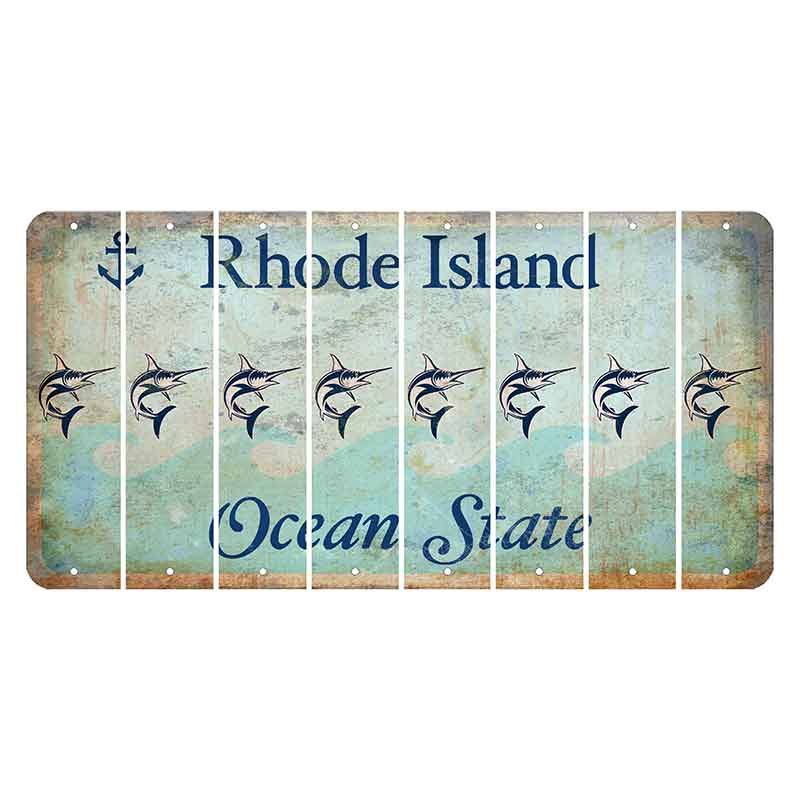 Rhode Island Ocean Cut License Plate Strips (Set of 8) Swordfish