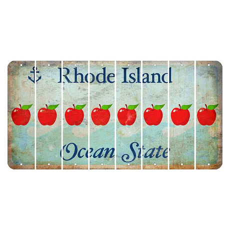 Rhode Island Ocean Cut License Plate Strips (Set of 8) Apple