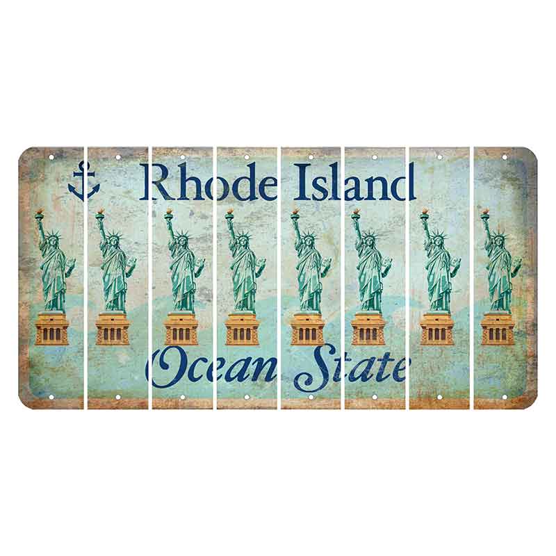 Rhode Island Ocean Cut License Plate Strips (Set of 8) Statue of Liberty