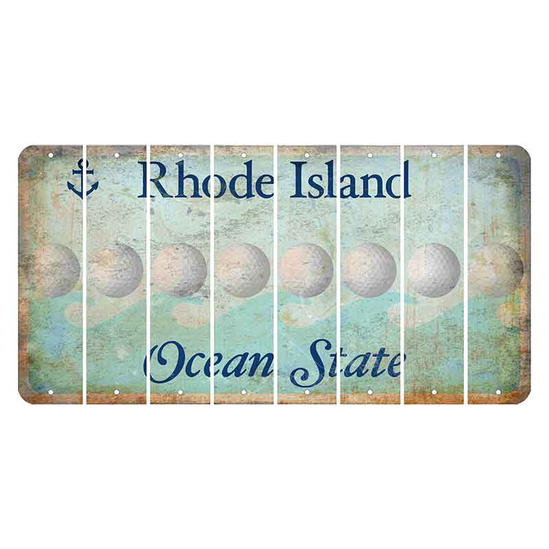 Rhode Island Ocean Cut License Plate Strips (Set of 8) Golfball