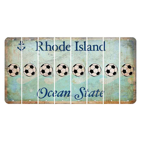 Rhode Island Ocean Cut License Plate Strips (Set of 8) Soccerball