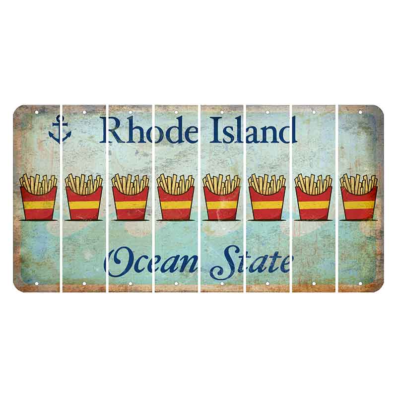 Rhode Island Ocean Cut License Plate Strips (Set of 8) French Fries