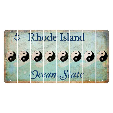 Rhode Island Ocean Cut License Plate Strips (Set of 8) Yin Yang