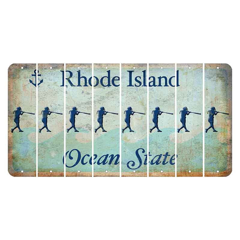 Rhode Island Ocean Cut License Plate Strips (Set of 8) Softball Batter