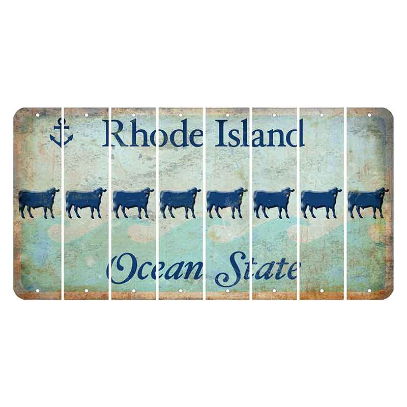 Rhode Island Ocean Cut License Plate Strips (Set of 8) Dairy Cow