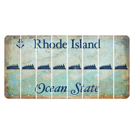 Rhode Island Ocean Cut License Plate Strips (Set of 8) Train