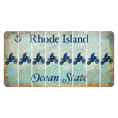 Rhode Island Ocean Cut License Plate Strips (Set of 8) Dirtbike Rider