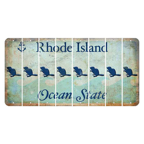 Rhode Island Ocean Cut License Plate Strips (Set of 8) Beaver