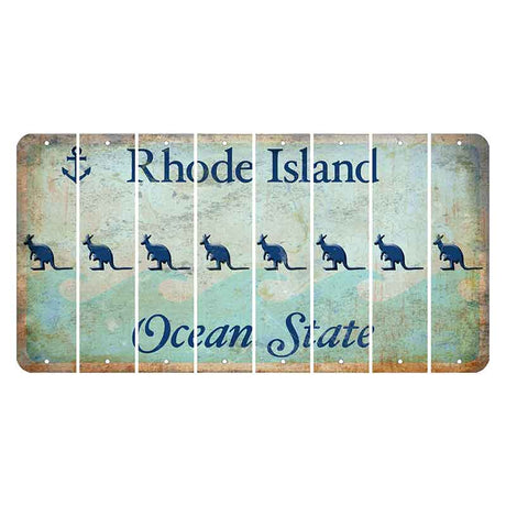 Rhode Island Ocean Cut License Plate Strips (Set of 8) Kangaroo