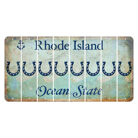 Rhode Island Ocean Cut License Plate Strips (Set of 8) Horseshoe