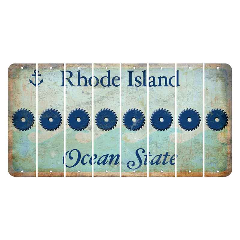 Rhode Island Ocean Cut License Plate Strips (Set of 8) Saw Blade