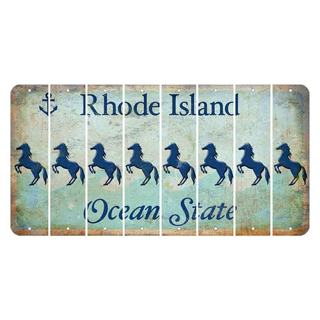 Rhode Island Ocean Cut License Plate Strips (Set of 8) Horse