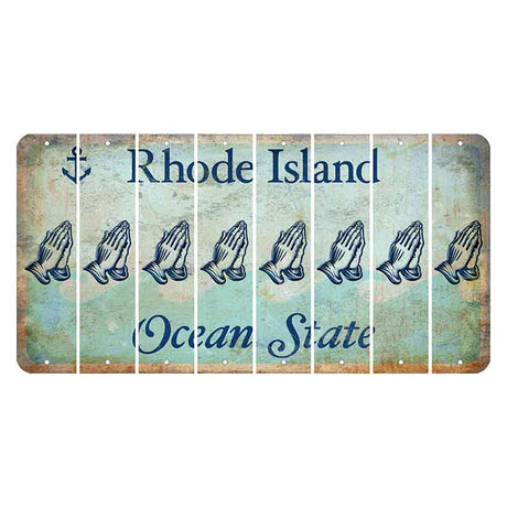 Rhode Island Ocean Cut License Plate Strips (Set of 8) Praying Hands