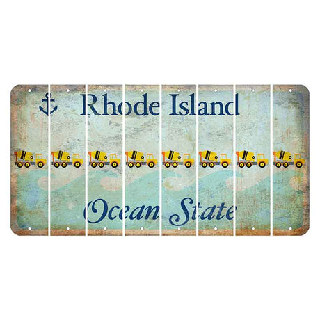 Rhode Island Ocean Cut License Plate Strips (Set of 8) Cement Truck