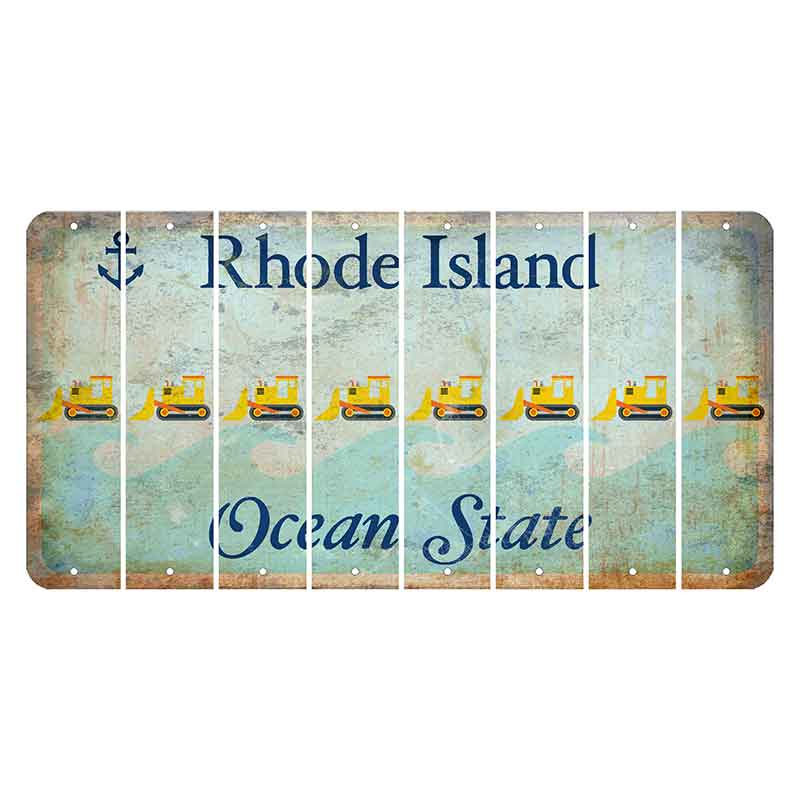 Rhode Island Ocean Cut License Plate Strips (Set of 8) Dozer