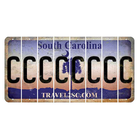 South Carolina Travel2SC Cut License Plate Strips (Set of 8) C