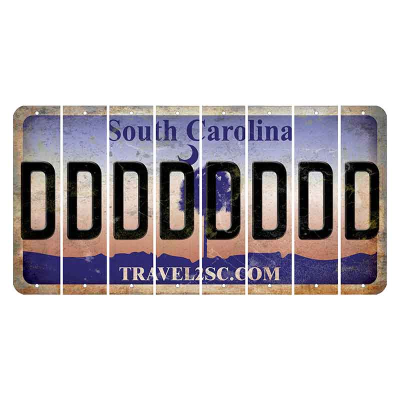 South Carolina Travel2SC Cut License Plate Strips (Set of 8) D